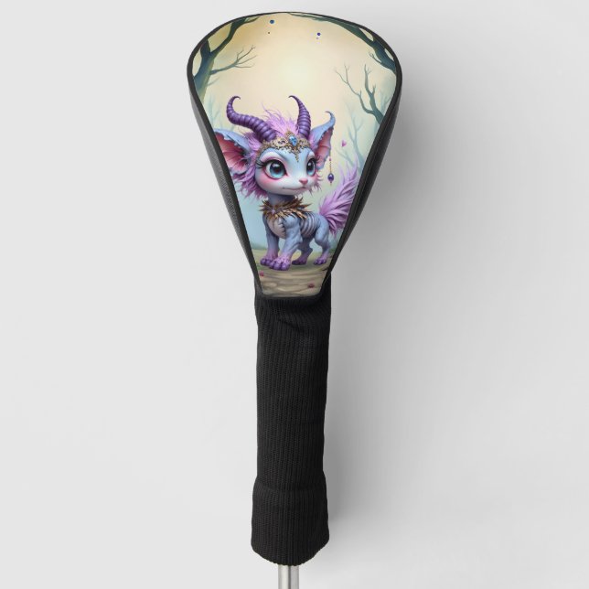 Lilac Whisper – Enchanted Forest Guardian.  Golf Head Cover (Front)