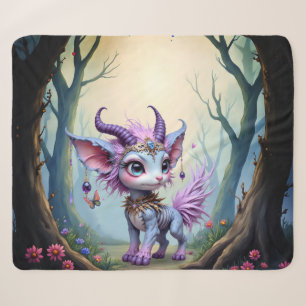 Lilac Whisper – Enchanted Forest Guardian. Sherpa Blanket
