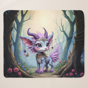 Lilac Whisper – Enchanted Forest Guardian. Sherpa Blanket