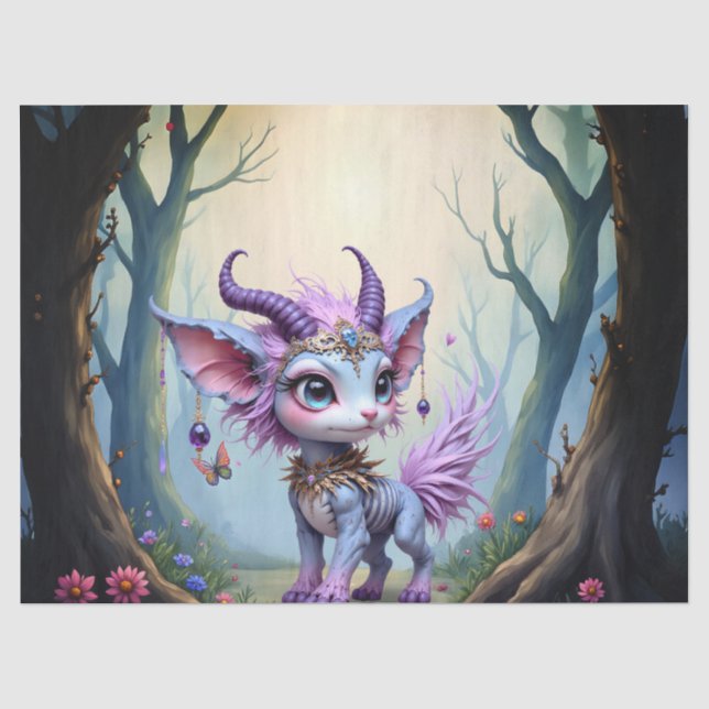 Lilac Whisper – Enchanted Forest Guardian.  Tissue Paper (Front)