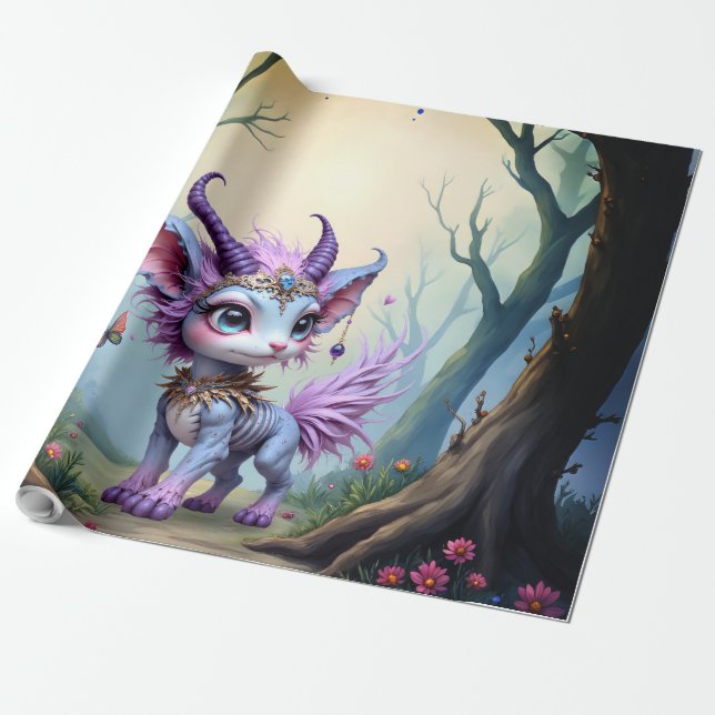 Lilac Whisper – Enchanted Forest Guardian.  Wrapping Paper (Unrolled)