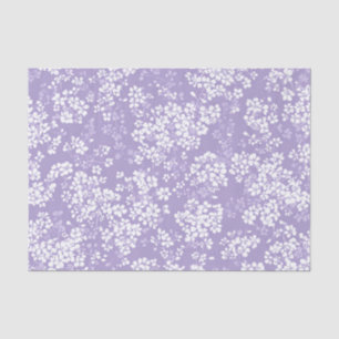 Lilac White Ditsy Pastel Boho 70s Vintage Floral Tissue Paper