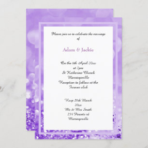 LILAC WHITE LAYER BOKEH PRINT WEDDING INVITATION