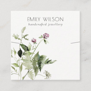 Lilac Wild Floral Bunch Necklace Band Template Square Business Card