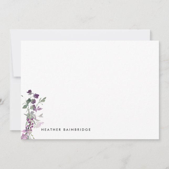 Lilac Wild Flowers Personalised Card (Front)