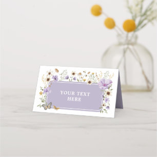 Lilac Wildflower Baby in Bloom Food Label Place Card