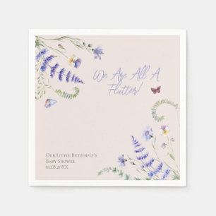 Lilac Wildflower Butterfly for Baby Shower Napkin