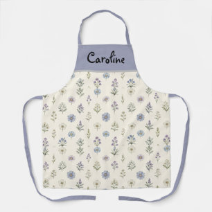 Lilac wildflower custom name Apron