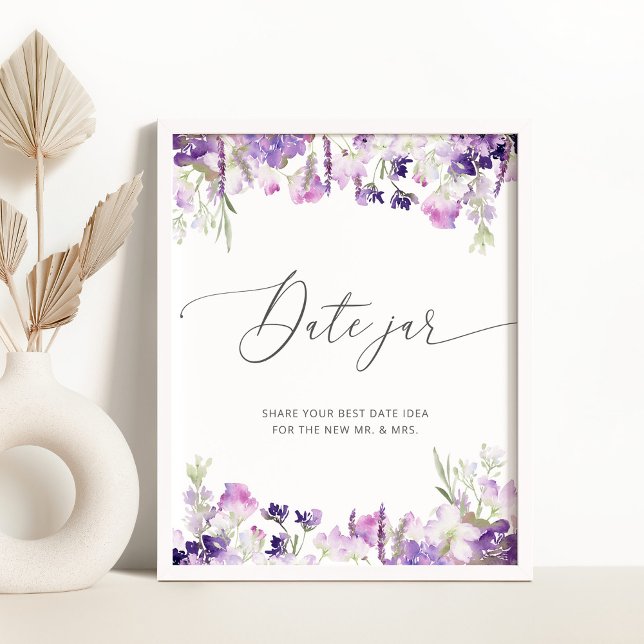 Lilac wildflower date night ideas. Date jar Poster (Creator Uploaded)