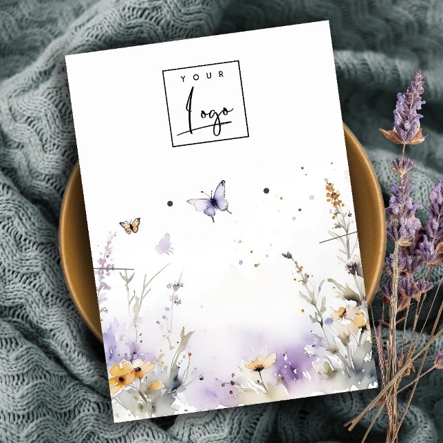 Lilac Wildflower Necklace Earring Logo Display Business Card (Creator Uploaded)