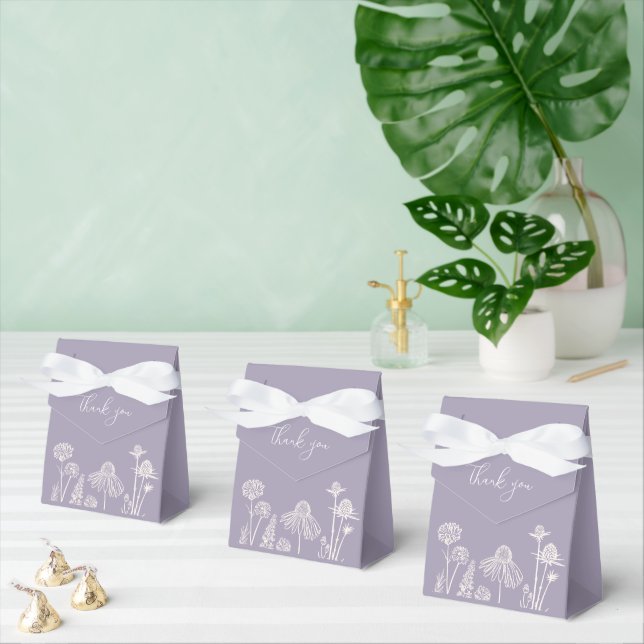 Lilac Wildflowers Thank You  Favour Box (Multiple)