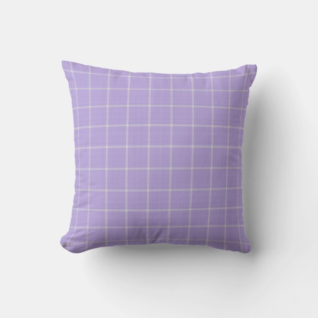 Lilac Windowpane Plaid  Cushion (Front)
