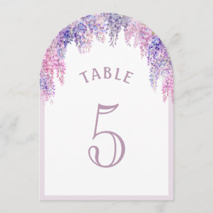 Lilac Wisteria Arch First Communion Table Number