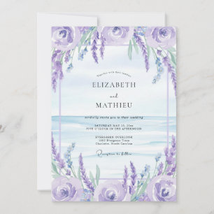 Lilac Wisteria Coastal Wedding Invitation