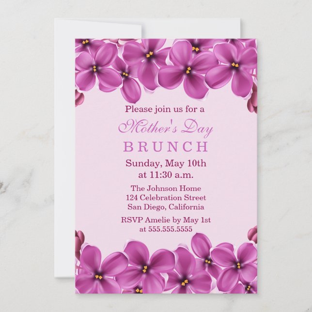 Lilac Wreath Mother's Day Brunch Invitation (Front)