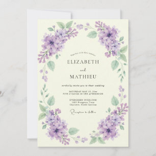 Lilac Wreath Spring Wedding Invitation