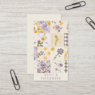 Lilac Yellow Quilt Patchwork Handmade Clothing Business Card