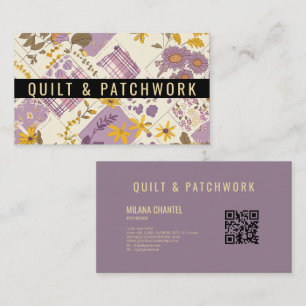 Lilac Yellow Quilt Patchwork Handmade Clothing Business Card