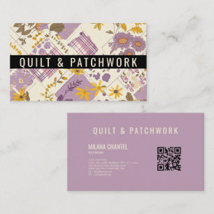 Lilac Yellow Quilt Patchwork Handmade Clothing Business Card