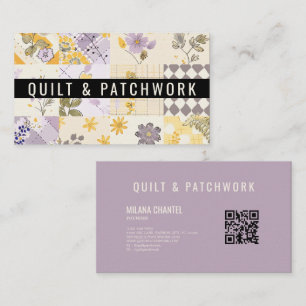 Lilac Yellow Quilt Patchwork Handmade Clothing Business Card