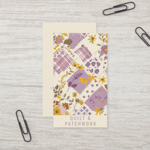 Lilac Yellow Quilt Patchwork Handmade Clothing Business Card