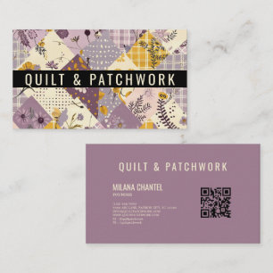 Lilac Yellow Quilt Patchwork Handmade Clothing Business Card