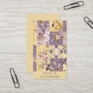 Lilac Yellow Quilt Patchwork Handmade Clothing Business Card