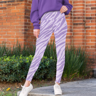 Lilac Zebra Wild Animal Pattern Leggings