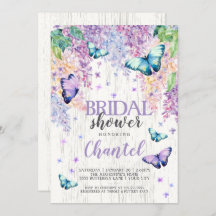 Lilacs and Butterfly | Bridal Shower Invitation