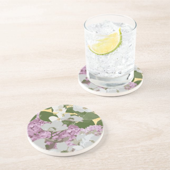 Lilacs and Dogwood Coaster (Side)