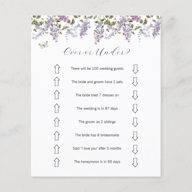 Lilacs and Lavender Over Under Bridal Shower (Front)
