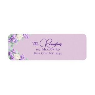 Lilacs and Lavender Return Address Label