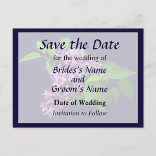 Lilacs and Leaves Save the Date Announcement Postcard