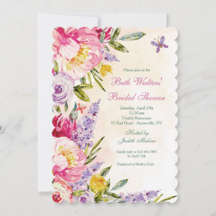 Lilacs and Peonies Bridal Shower Invitation