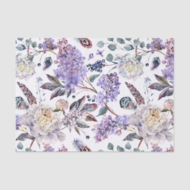 Lilacs and Peonies Floral Tissue Paper (Front)