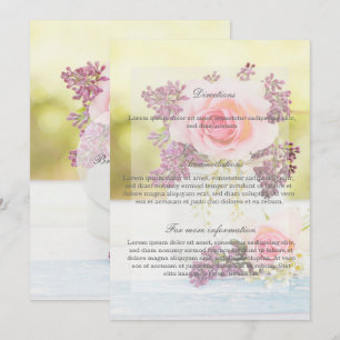 Lilacs and Roses Vintage Wedding Directions Invitation