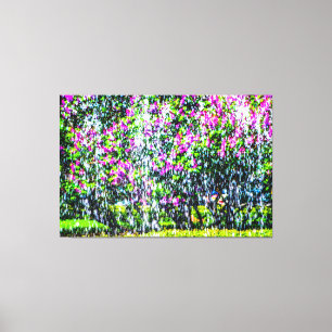 Lilacs Behind The Fountain Canvas Print
