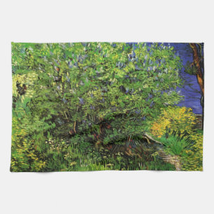 Lilacs by Vincent van Gogh, Vintage Garden Flowers Tea Towel