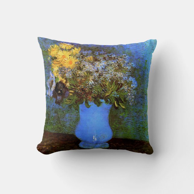 Lilacs Daisies Anemones (F322)Van Gogh Fine Art Cushion (Front)