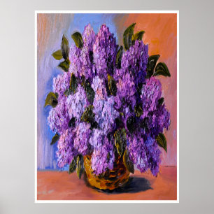Lilacs Floral Oil Painting Poster