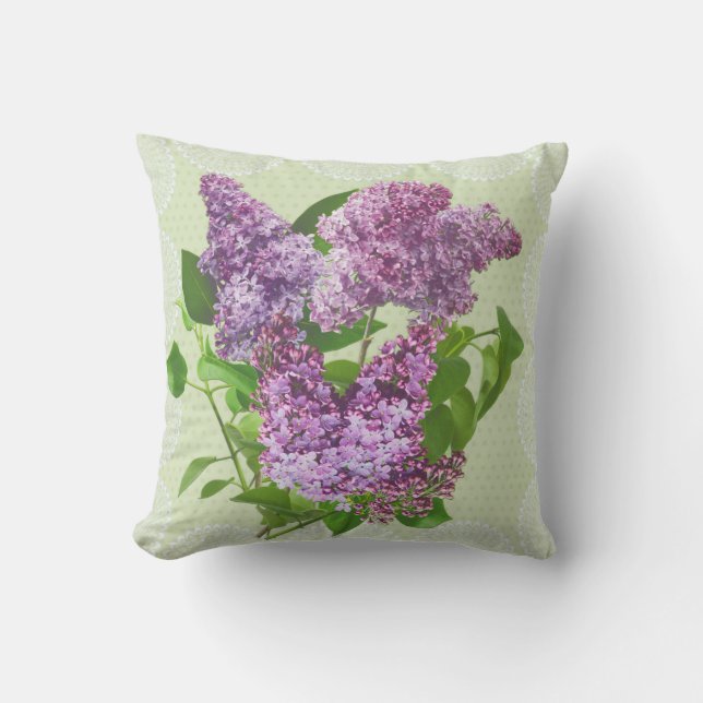 Lilacs floral pillow (Front)