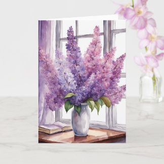 Lilacs for her Birthday Watercolor Card