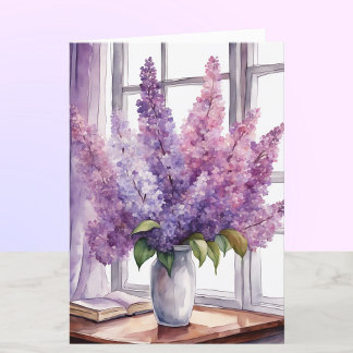 Lilacs for Mother's Day Personalised Watercolor Card
