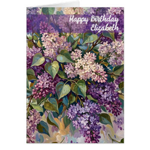 Lilacs Happy Birthday Greeting Card