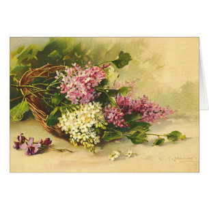 Lilacs in a Basket Card