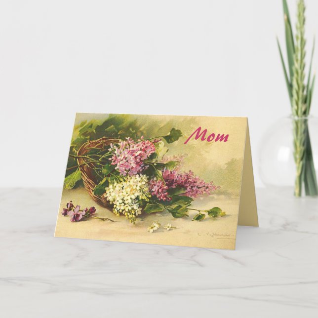 Lilacs in a Basket Mother's Day Card (Front)