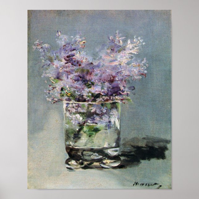 Lilacs in a Glass Edouard Manet Fine Art Poster (Front)