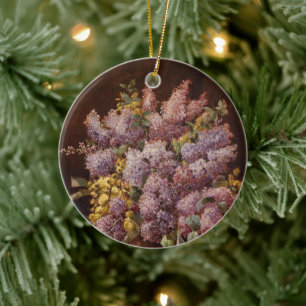 Lilacs in a Vase Ceramic Tree Decoration