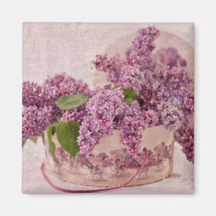 Lilacs In A Victorian Hat Box Magnet