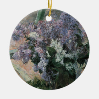 Lilacs in a Window by Mary Cassatt, Vintage Art Ceramic Tree Decoration